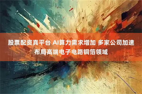 股票配资真平台 AI算力需求增加 多家公司加速布局高端电子电路铜箔领域